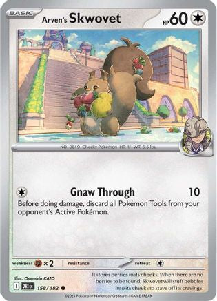 Image of Arven's Skwovet 158  - Reverse Holofoil SV10 Destined Rivals - Common
